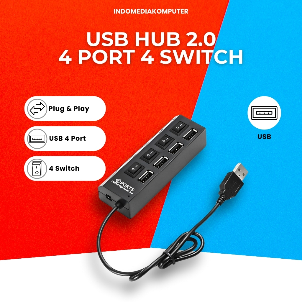 USB HUB 2.0 4 Port 4 Switch USB 4 Port 2.0 4 Switch USB HUB 4 Port 2.0 4 Switch