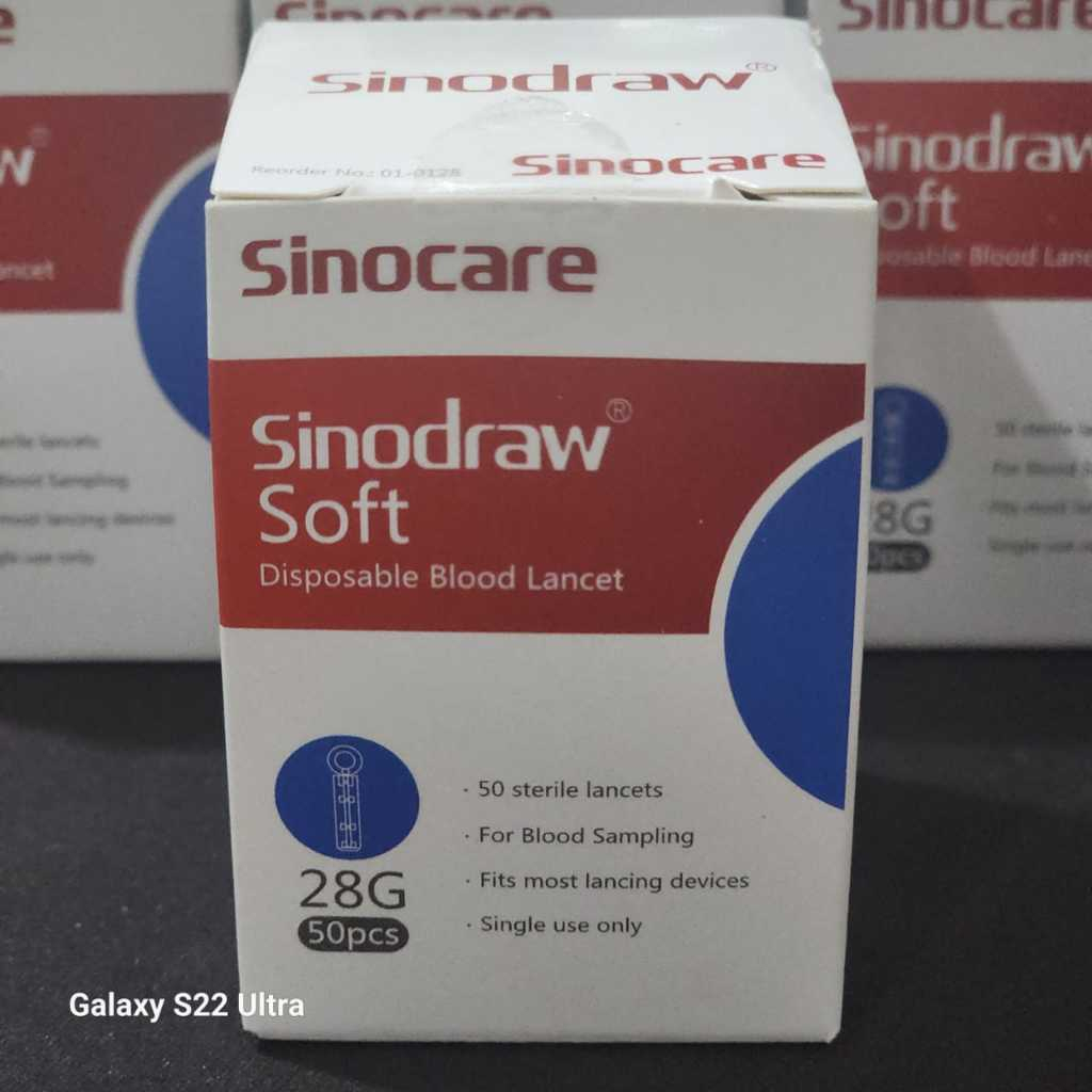 BLOOD LANCET SINOCARE / SINODRAW SOFT DISPOSABLE BLOOD LANCET SINOCARE ISI 50 PCS