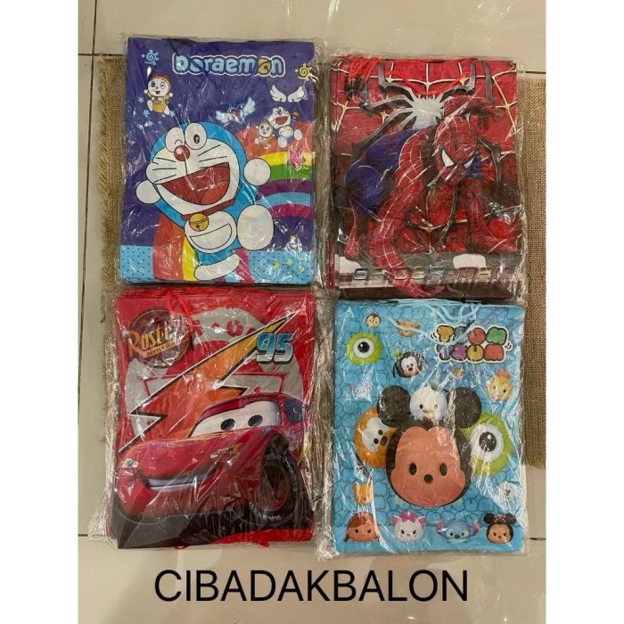 

Kantong Kado Mika Karakter BOY / Tas Hadiah Tahan Air / Gift Bag / Goodie Bag Doraemon Spiderman Car Tsum Tsum