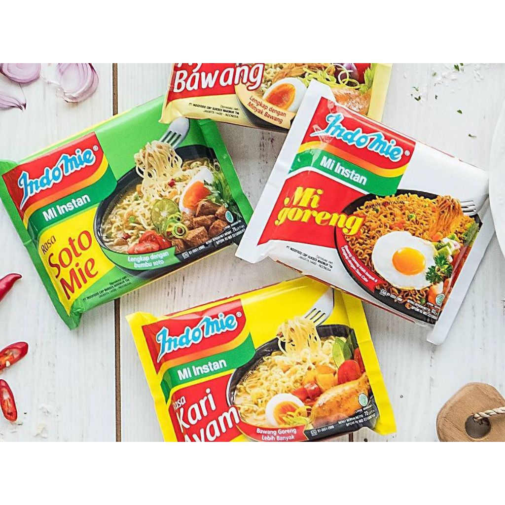 

INDOMIE GORENG / INDOMIE GORENG RENDANG / INDOMIE GORENG ACEH/ INDOMIE KUAH /INDOMIE SOTO / INDOMIE BAWANG ALL VARIANT PER PCS