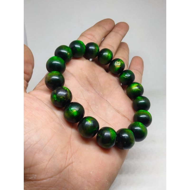 Gelang Akar Bahar Tali Arus Yuser Warna Hijau Dim 12mm Super