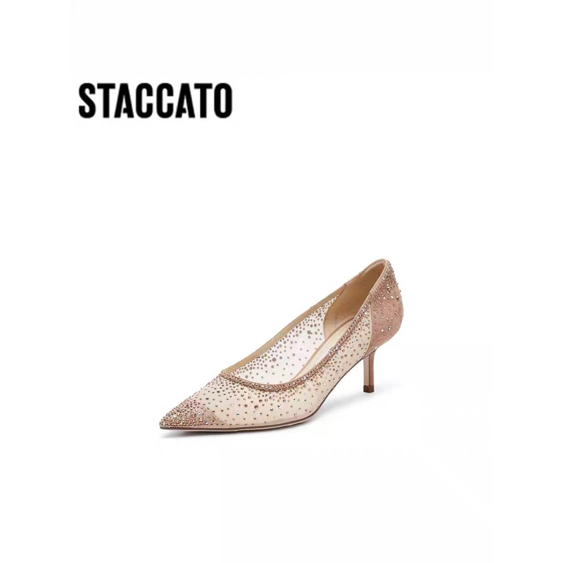 NEW TerMurah ORIGINAL Staccato Official 9NW84-PNK High Heels - Pink Silver Sepatu Hak Tinggi Wanita 