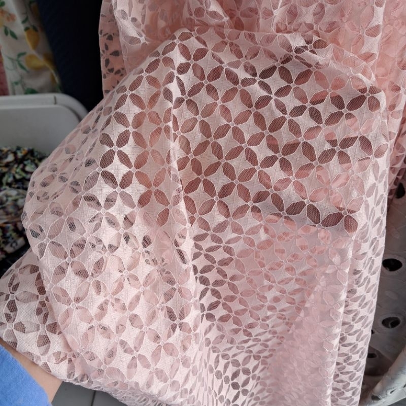 bahan kain brokat tile | kain tille brokat | kain motif brokat tile premium | kain meteran brokat ti