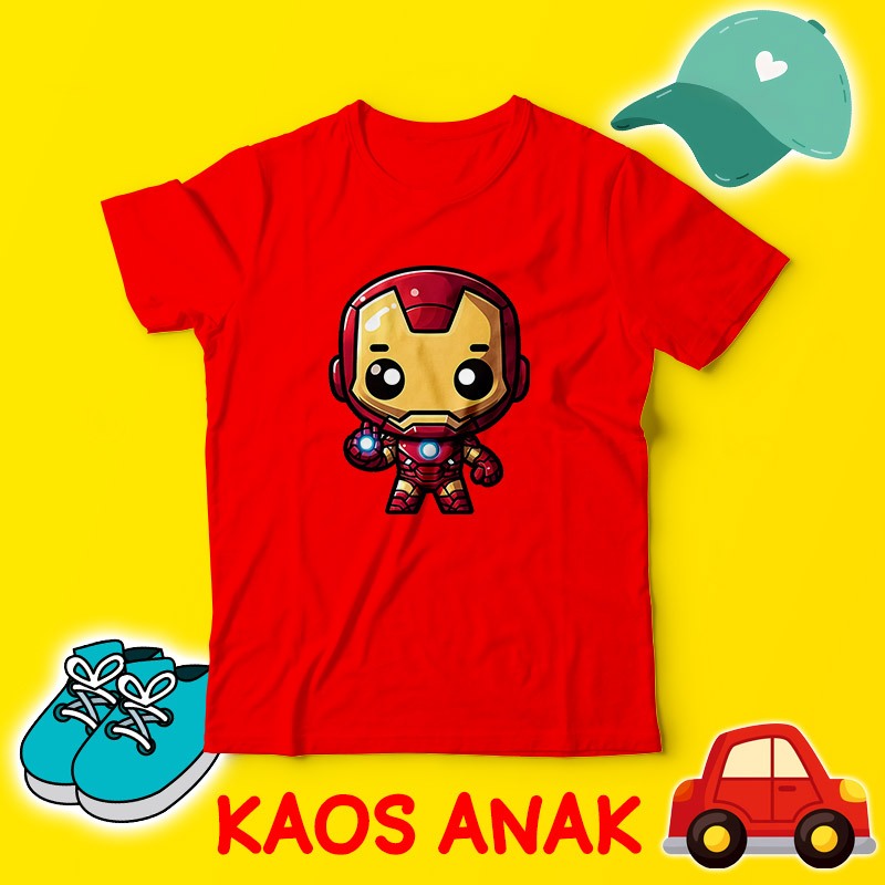 Jual Baju Anak Iron Man Terbaru - Kaos Anak Marvel Iron Man - Kaos Marvel Iron Man