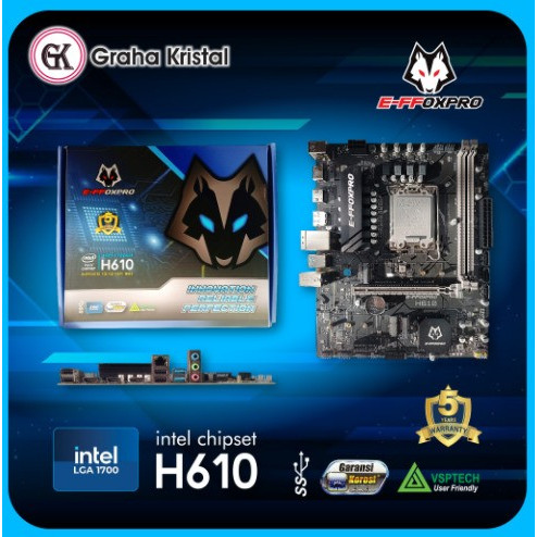 Motherboard Effoxpro H610M ( LGA1700 / H610 / DDR4 ) H610 E-ffoxpro