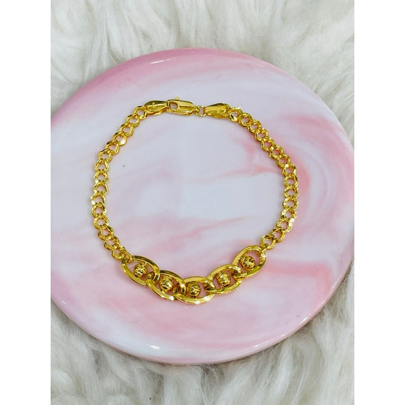 gelang mocca bola bola mewah elegant emas asli kadar 700