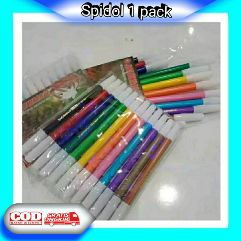 

Spidol Warna 1 Set Isi 12 warna Spido warna warni 1 pack