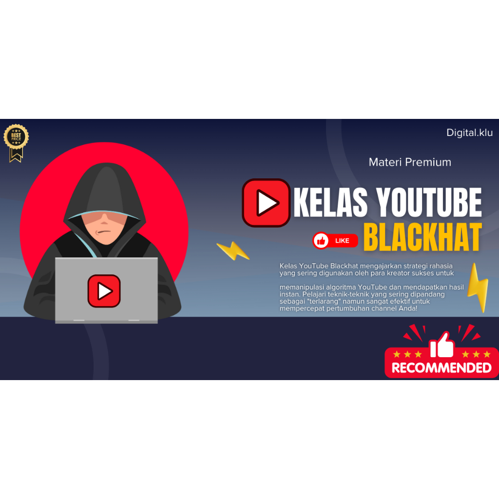 Kelas Youtube Blackhat Premium terlengkap