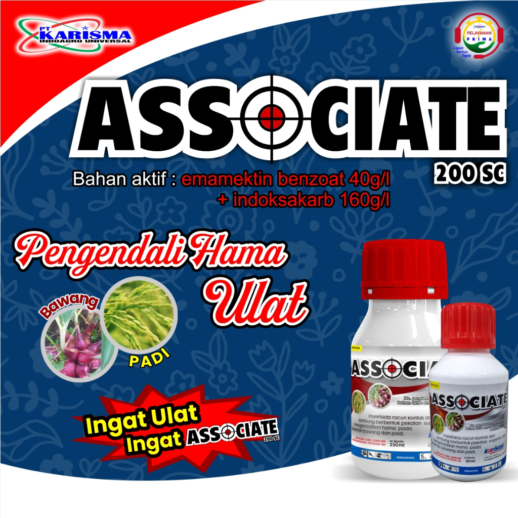 Grosir / ASSOCIATE 200SC - 250ml / Insektisida Spesialis Hama Ulat / Emamektin benzoat + Indoksakarb