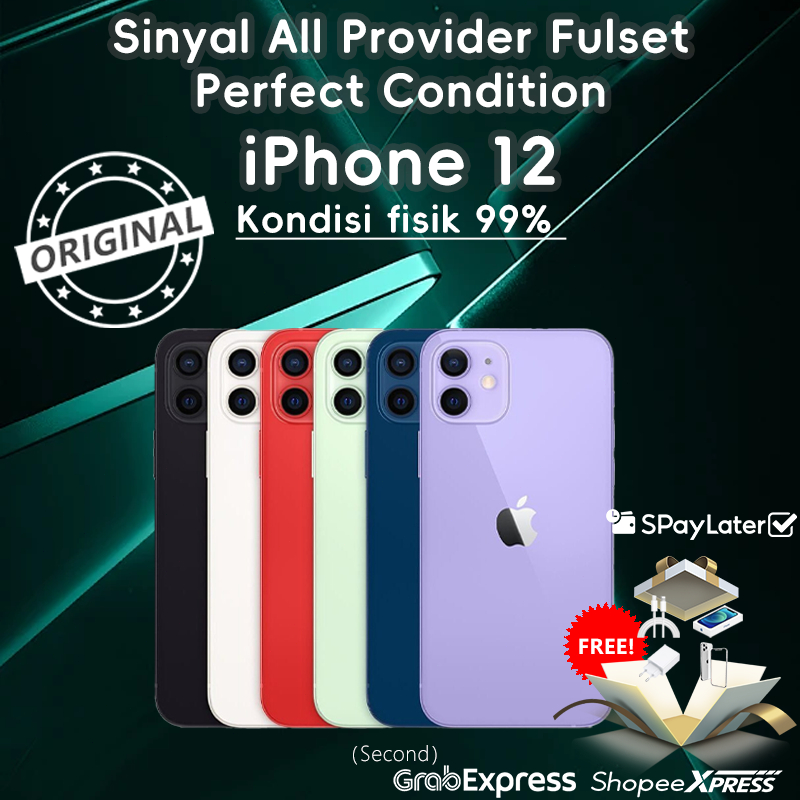 Apple iPhone 12 64GB丨128GB丨256GB丨BEKAS ORIGINAL ALL SIM LTE 5G MULUS NORMAL FULLSET Kondisi Perfect/