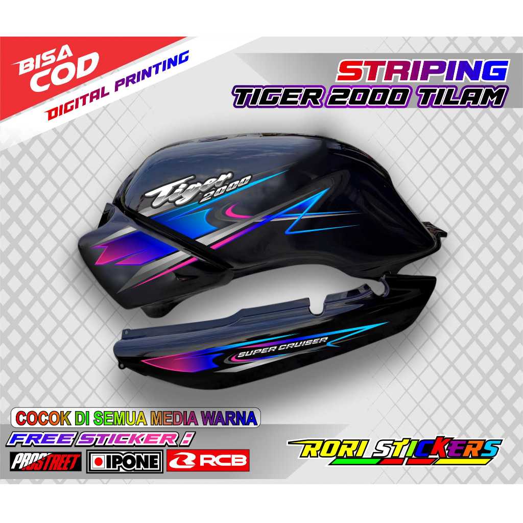 STRIPING VARIASI HONDA TIGER 2000 TILAM / STICKER LIST VARIASI MOTOR HONDA TIGER 2000 TILAM