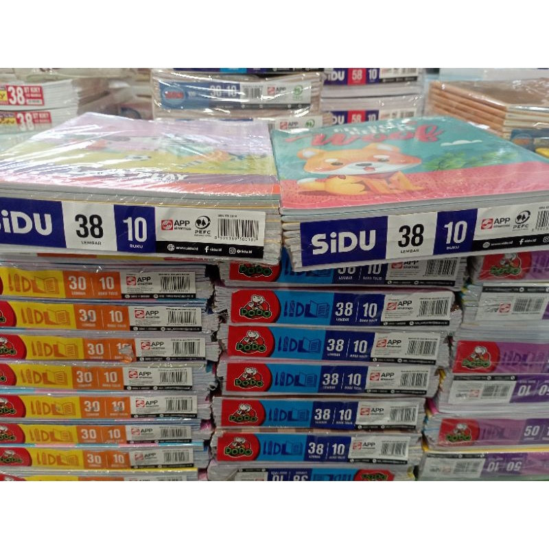 

Buku Tulis Sidu 38 Lembar Ukuran 15x21 cm – 1 Pak Isi 10 Buku – Kertas HVS Putih Bersih