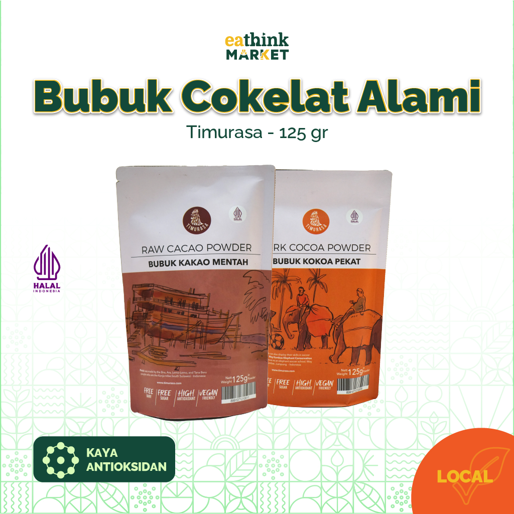 

Bubuk Cokelat Cocoa Powder Lokal Bebas Susu - Timurasa 125 g