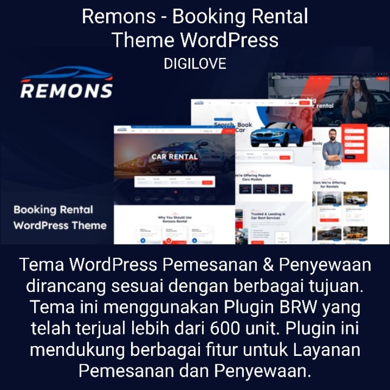 Remons - Booking Rental Theme WordPress