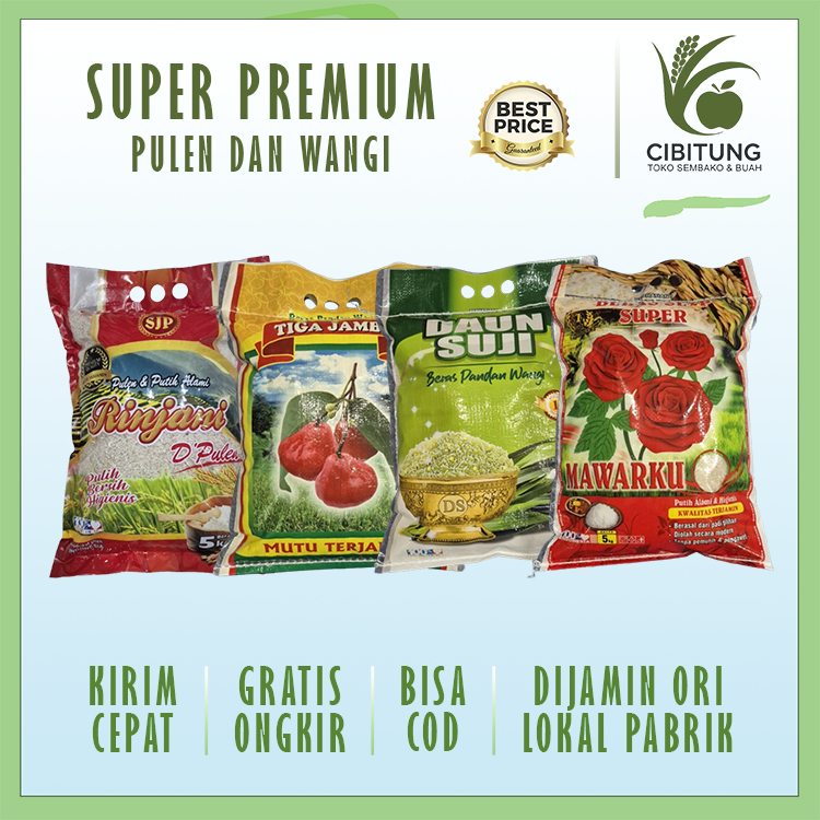 

Kemasan 5kg Beras Premium - Super, Pulen, Putih dan enak - Beras Lokal