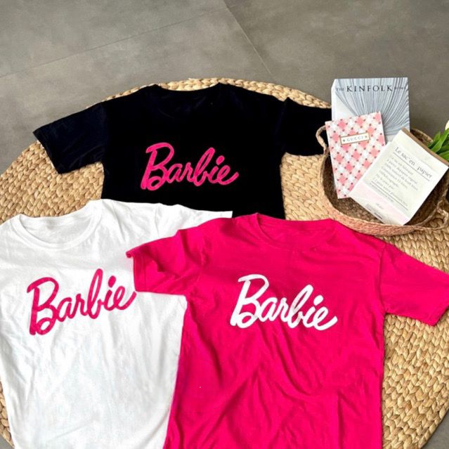 BARBIE FUSCHIA HITAM PUTIH l KAOS BAJU TSHIRT TUMBLR TEE OVERSIZE PINK FANTA BLACK WHITE