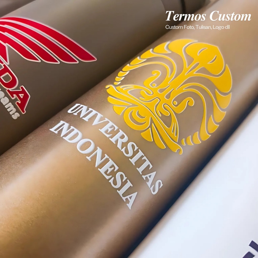 CUSTOM TERMOS UV PRINTING PREMIUM Bisa Request FOTO NAMA LOGO  DESIGN BEBAS / Termos Air Panas Dan A