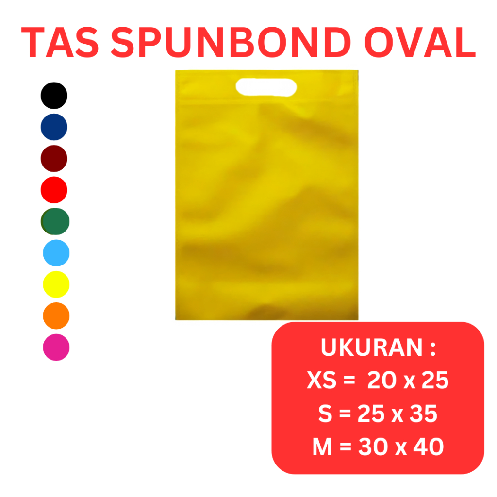 

Totebag Polos Oval Bahan Tas Spunbond | Goodie Bag Tas Kado Warna Kuning