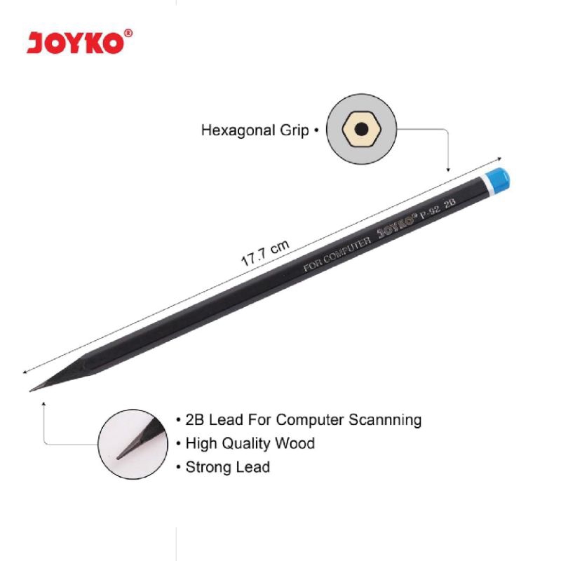 

Pensil Joyko 2B P-92 1Box(12pcs) | Sekolah | Ujian | Scan Komputer