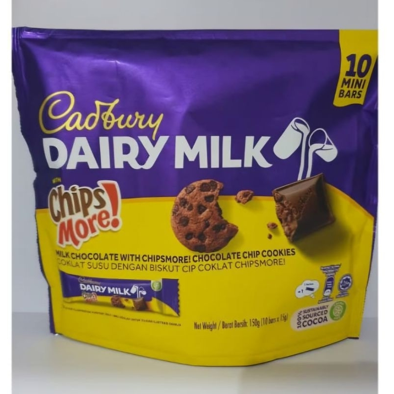 

10PCS CADBURY CHIPS MORE MILK CHOCOLATE WITH CHIPSMORE CHOCOLATE CHIP COOKIES COKLAT SUSU CADBURY DENGAN BISKUIT CIP COKLAT CHIPSMORE HALAL 150GR