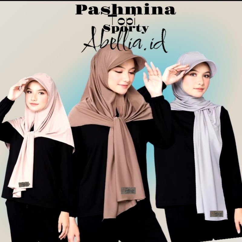 HIJAB BERSEPEDA 𝐀𝐛𝐞𝐥𝐥𝐢𝐚.𝐢𝐝_OUTFIT OLAHRAGA PASHMINA OVAL TOPI//HIJAB PASHMINA OVAL SPORTY