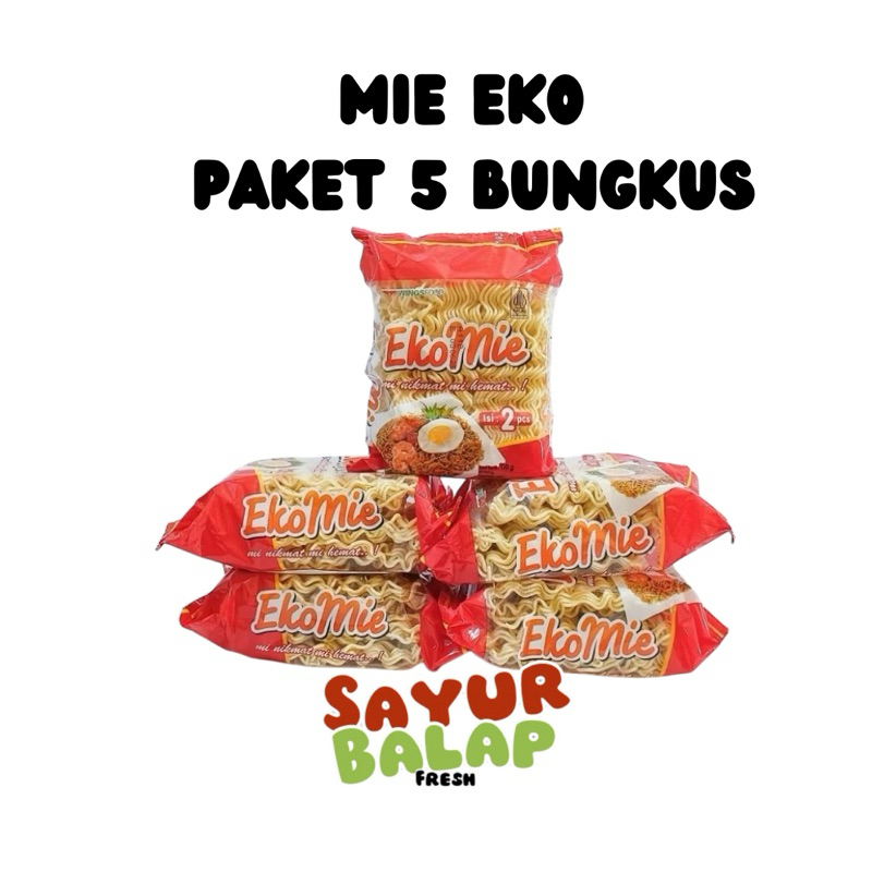 

EkoMie Paket 5 Bungkus Mie Kering Mie Eko Mie Kering Instan