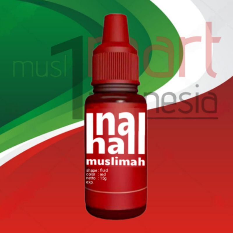 Inai Nail Muslimah (cair) size 15g Merah Marun - Kutek Kuku Pacar Pewarna Kuku Henna Hena Arab