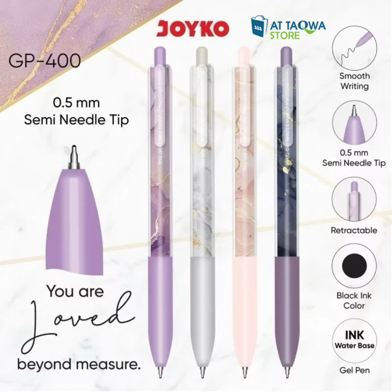 

Pulpen JOYKO GP-400 Semi Needle Tip 0.5 mm Gel Pen Smooth Writing Bolpoin