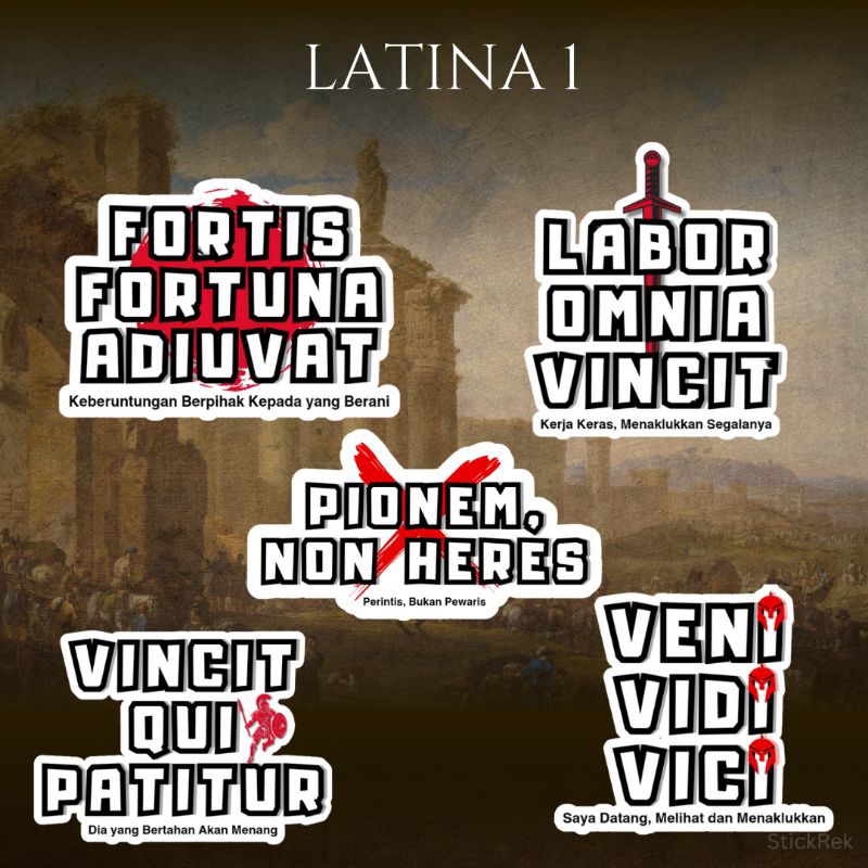 

Sticker Pack 5 Pcs Sticker Laptop Bahan Vinyl Anti Air Sticker Bahasa Latin Bahasa Latin Seri-1