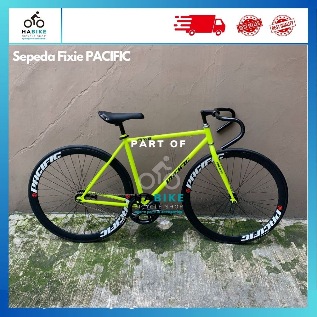 Sepeda Fixie Fullbike PACIFIC Rakitan Terpedo Model Stang Balap Gravel/Dropbar Sepeda 700C Fixie 4 W