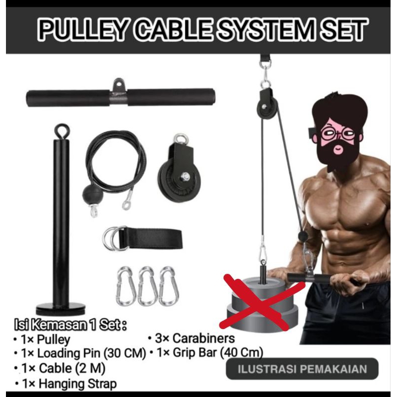 Alat Olaharaga Gym Katrol Fitness Gym /Pulley Cable System Machine Set