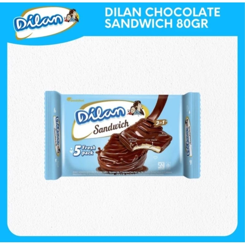 

Dilan Choco Sandwich 3 in 1 80 Gr (Isi 5 Freshpack x 16 Gr)