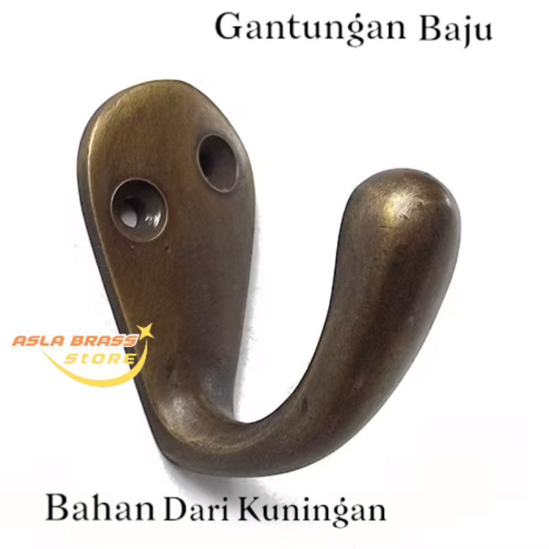 Gantungan Kapstok Hook Gantungan Baju Single Hook Kapstok Kuningan