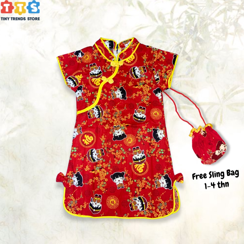 Terbaik SETELAN BAJU CINA ANAK  DRESS ANAK WANITA CHEONGSAM IMLEK