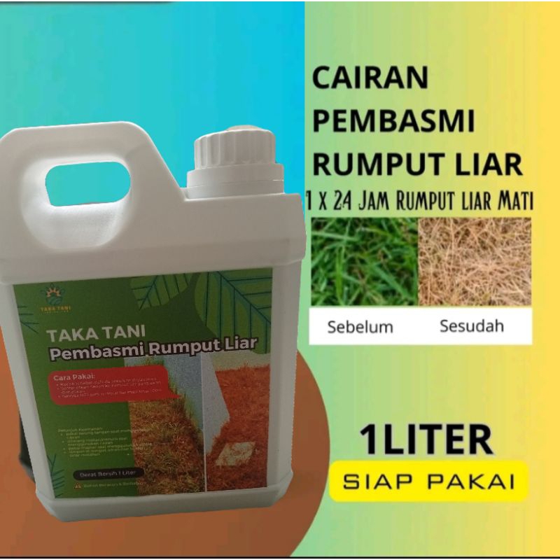 Obat Cairan Pembasmi Rumput Liar Ilalang dan gulma isi 1 Liter siap pakai di jamin ampuh sampe akar