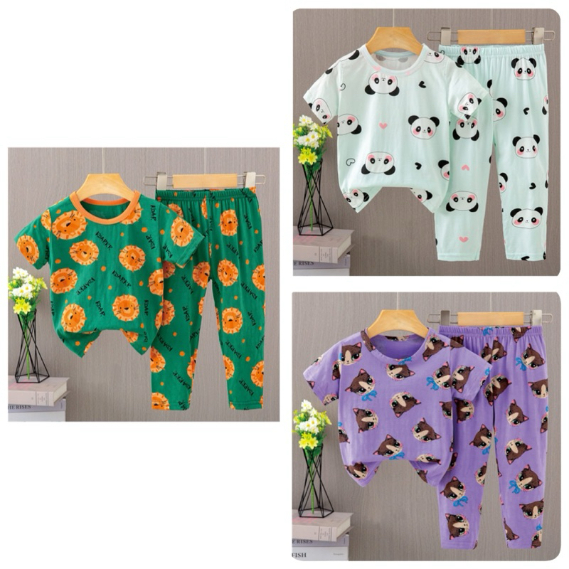 Clais bobou setelan baju anak perempuan bahan kaos katun JIJIBEIER baju anak perempuan import berkua