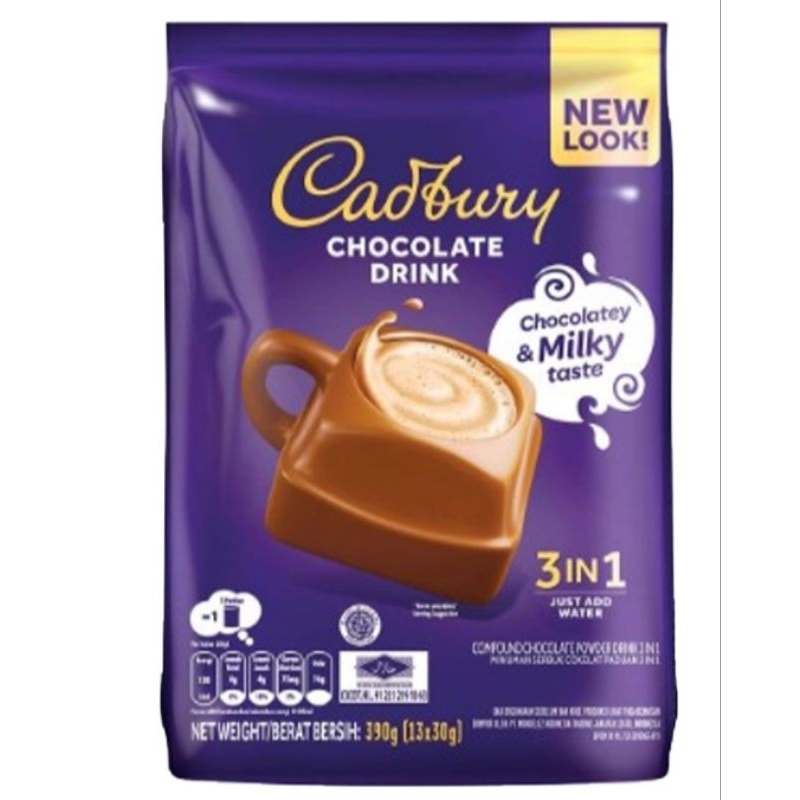 

Cadbury hot chocolate drink bag minuman cokelat bubuk 390 gram