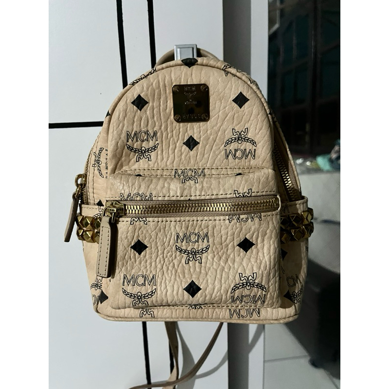 mcm mini backpack preloved, second