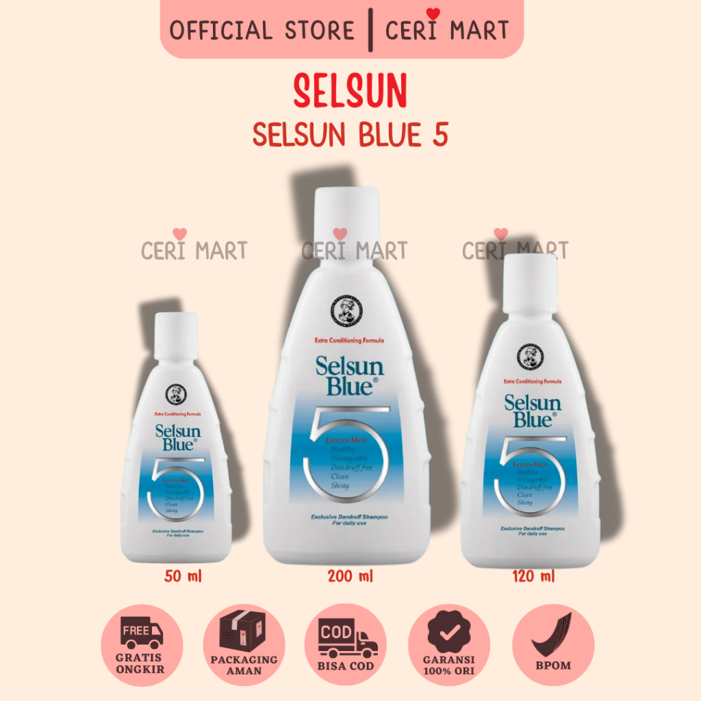 SELSUN Shampoo Biru 5 Blue 5 – Sampo Anti Ketombe BPOM