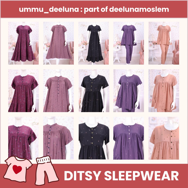 DITSY SLEEPWEAR - AMITIE VINTAGE - MEERA PAJAMAS - SUNNILA PAJAMAS - ALEYAH PAJAMAS - DITSY FONT PAJ