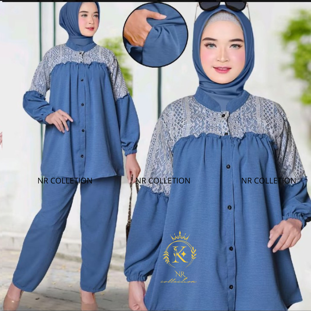 Murah One Set 1 Setel Cewek Setcell Wanita Setcell Terbaru 2026 St Onest Hari Raya Celana 1Stel 2In1