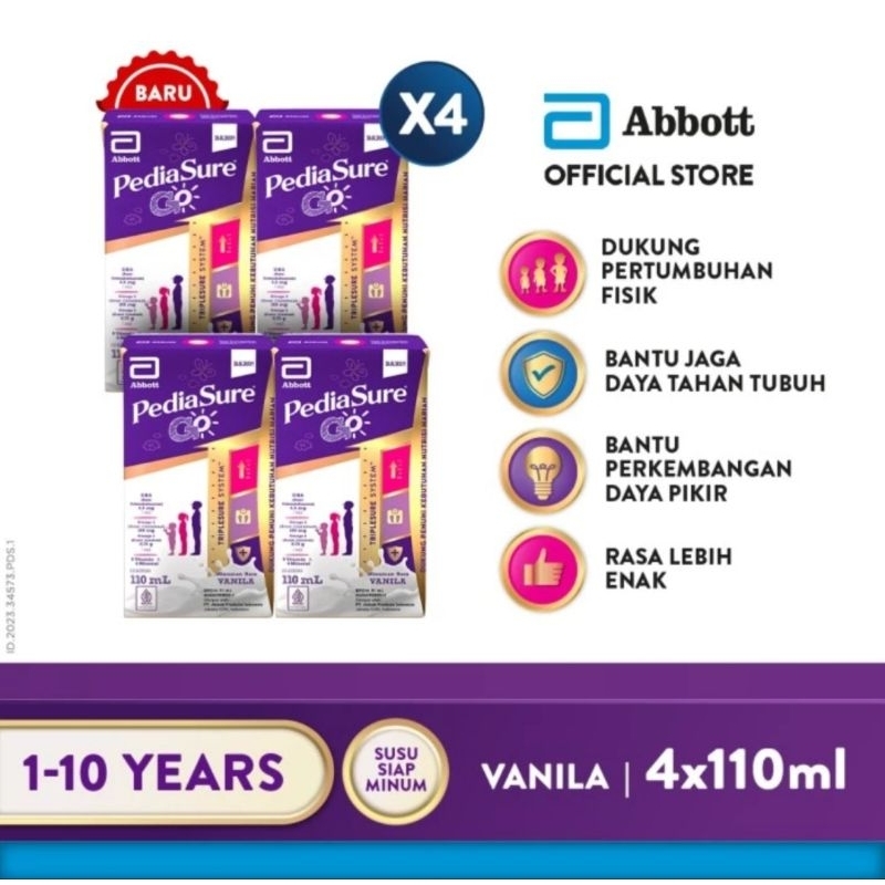 

Pediasure GO Vanila Susu UHT 4x110 mL