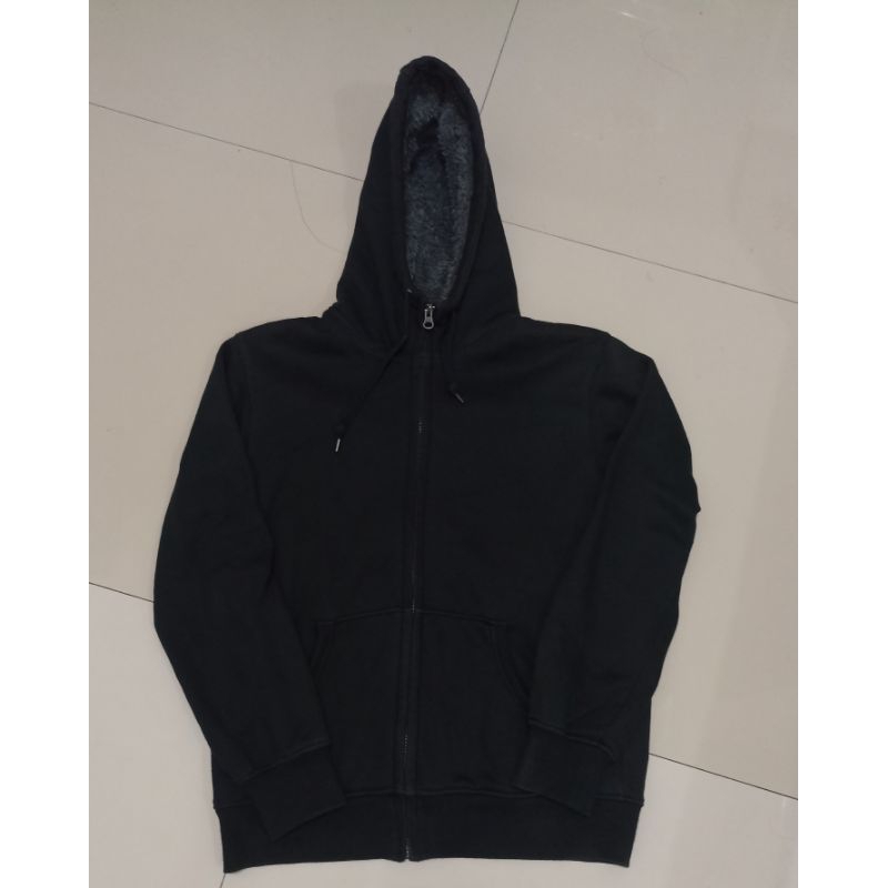Zipper Hoodie Sherpa Dalam Uniqlo