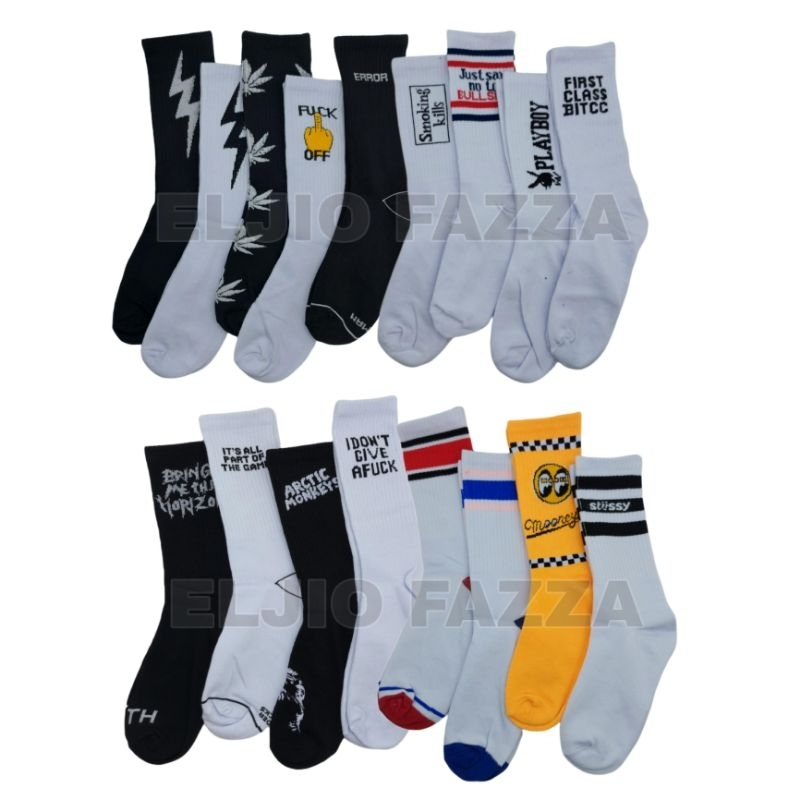 1 LUSIN Kaos Kaki Oldschool motif premium / 12 PASANG kaos kaki olsdschool super tebal