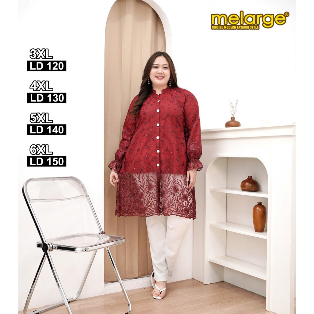 MELARGE - Tunik Tania Tunik Tile Tunik Wanita Jumbo Atasan Kekinian Busui Frendly Baju Cewek Terbaru
