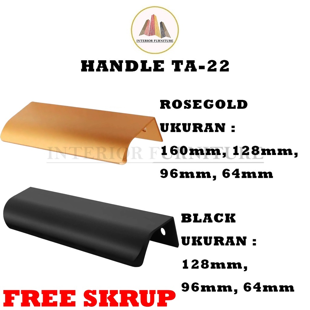Handle Tarikan Laci Tarikan Lemari Pintu Aluminium TA-22