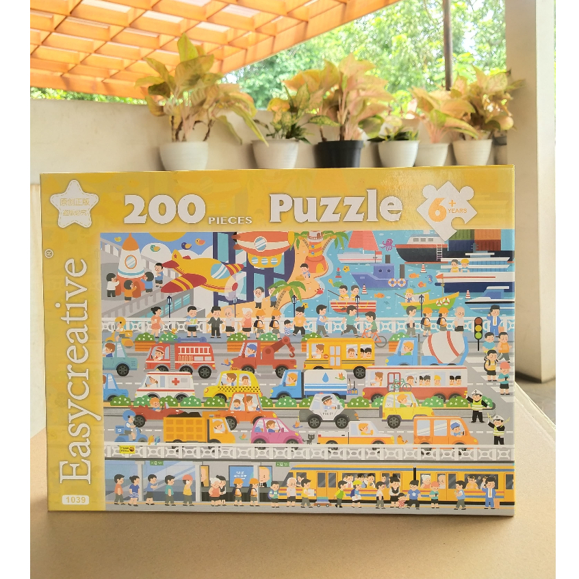 ORIGINAL KKV PUZZLE GUBU TRANSPORTATION 200 PCS BOXED EASYCREATIVE PUZZLE SERIES MAINAN ANAK ORI