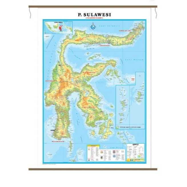 

Peta Bingkai Pulau Sulawesi Sedang ukuran 125 x 85cm