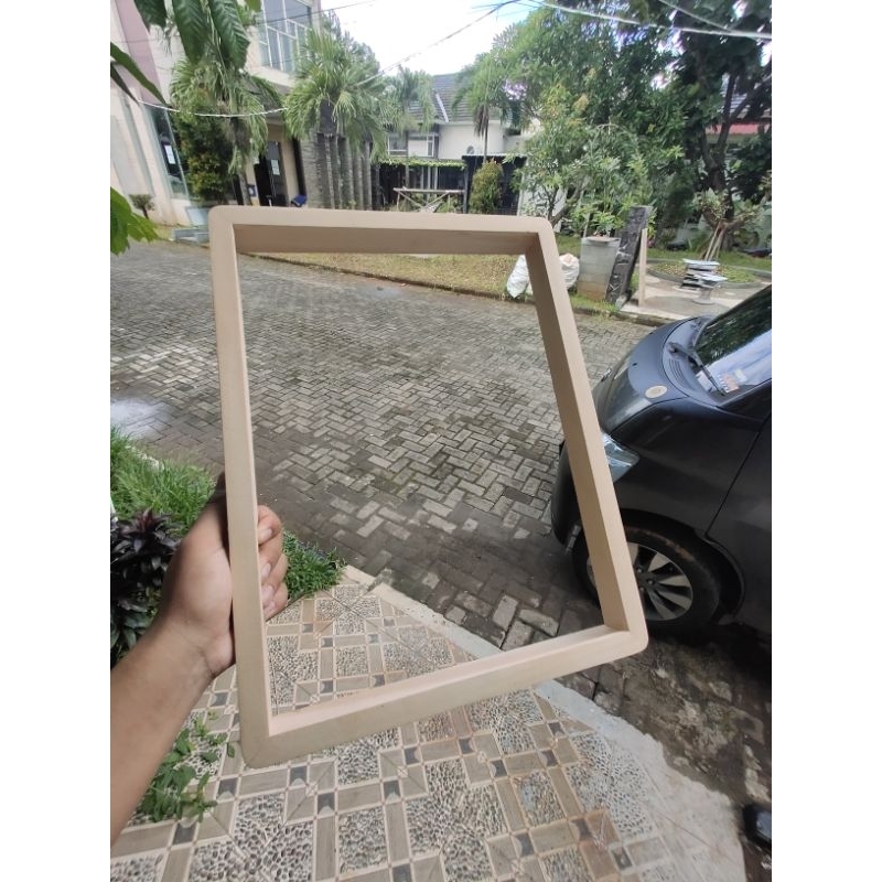 pigura kayu/frame/bingkai ukuran 12R (30x40cm) sudut tumpul 3D