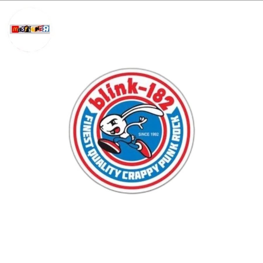 

sticker band Blink 182 bunny logo rounded stiker pop punk rock melodik